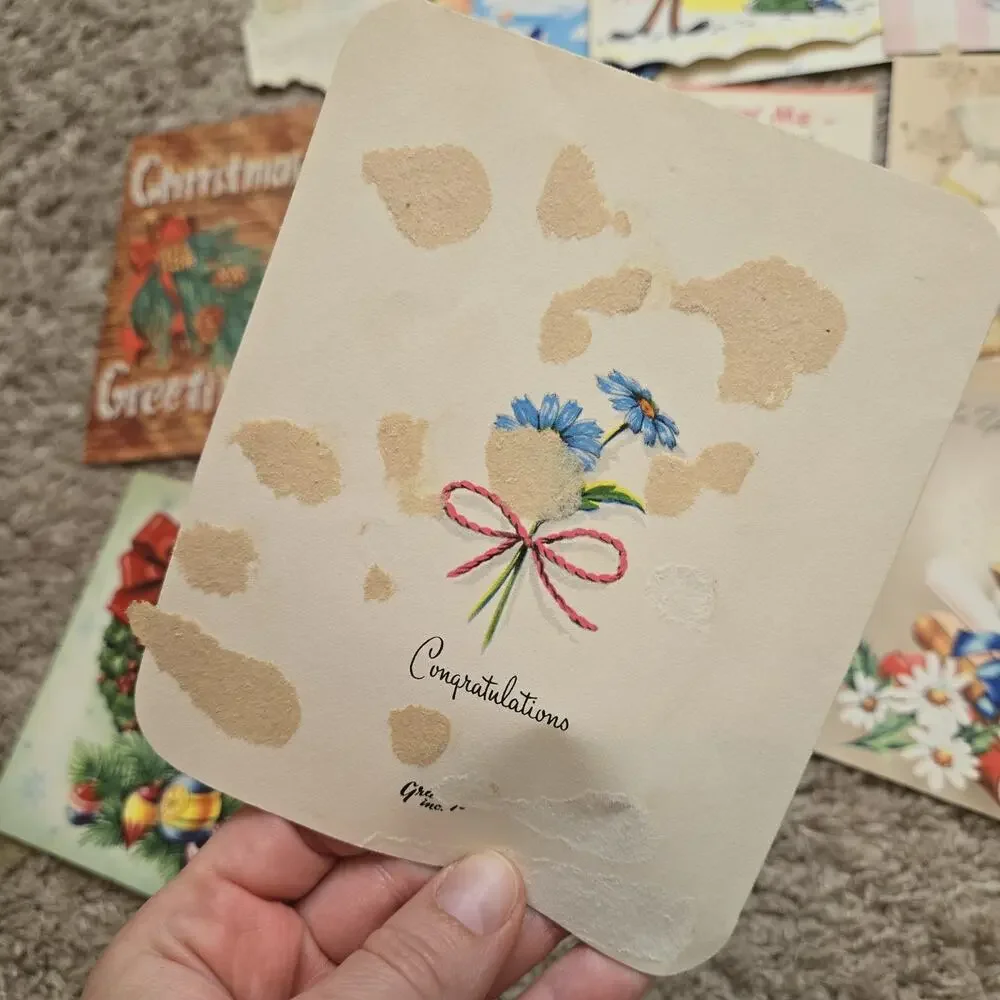 Vintage Greeting Card Lof Of 18: Christmas, Baby, Graduation